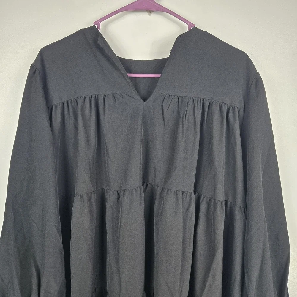 This & That Black Tiered Babydoll Style Long Sleeve Oversized Womens Medium NWT